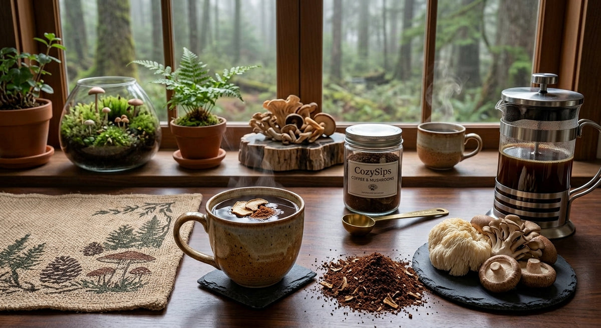 Medium Roast Mushroom Coffee, Ground, 8oz