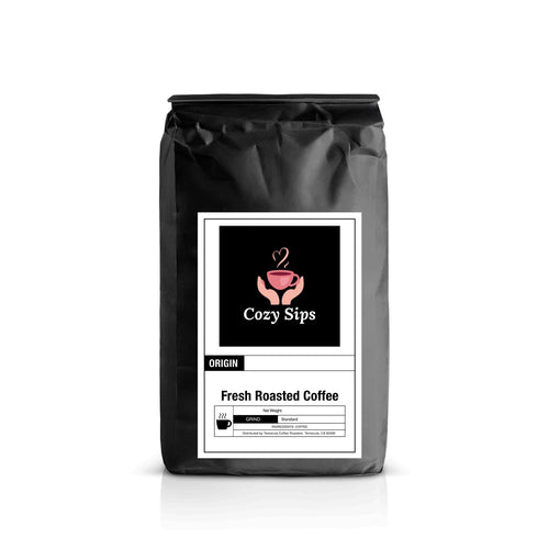 Dubai Chocolate coffee bag on a wooden counter — flavored medium roast, single origin